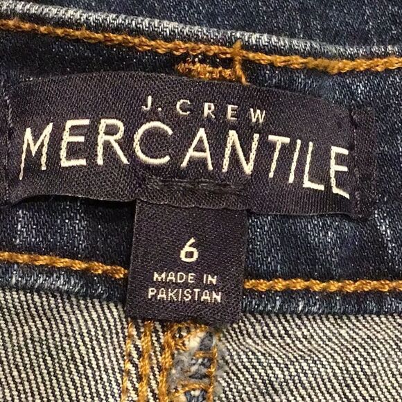 J. Crew Mercantile Blue Medium Wash Raw Hem Denim Mini Skirt - Picture 14 of 14